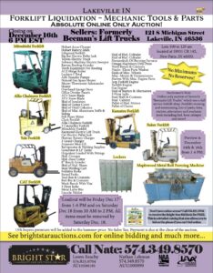 Online Only Forklift Auction
