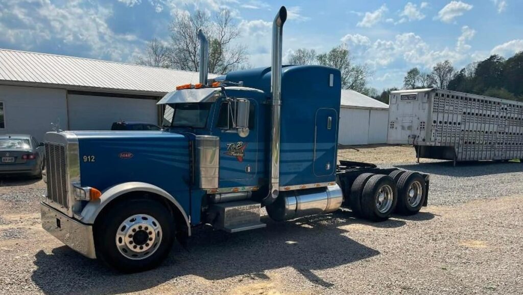 Blue semi truck